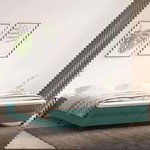 Box Spring krevet bez madracem tamnozeleni 200x210 cm baršun Cijene