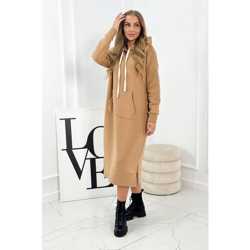 Kesi Long dress with hood Camel Slike