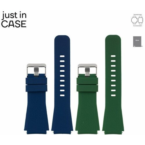 Just In Case 2u1 narukvica 22mm plava silikon+ zelena silikon Slike