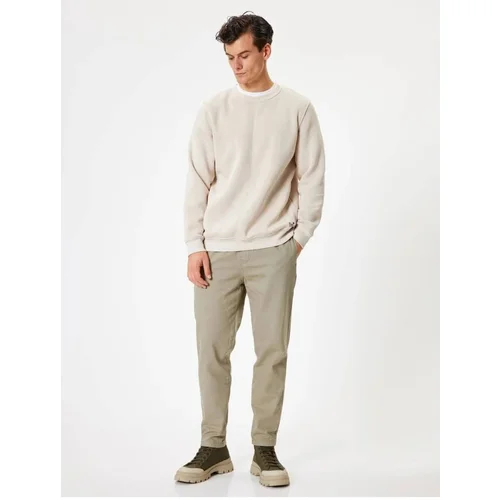 Koton Gabardine Trousers with Lace Waist Pocket Detail Cotton