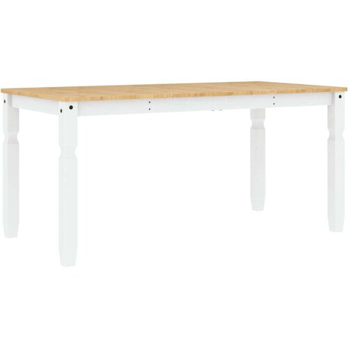 vidaXL Blagovaonski stol Corona bijeli 160x80x75cm od masivne borovine Cene