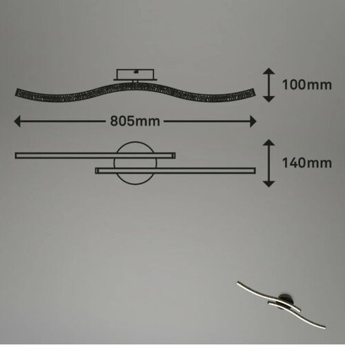 BRILONER 3718-025 - led plafonski luster rey 2xLED/6W/230V crna Slike