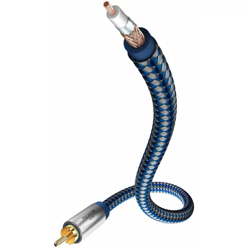 Inakustik 00408051 cinch avdio priključni kabel [1x moški cinch konektor - 1x moški cinch konektor] 5.00 m modra\, siva pozlačeni konektorji, (20431522)