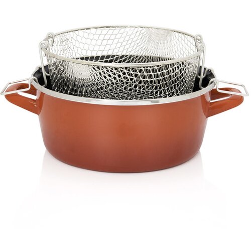 Metalac plitki tiganj 22cm/3l crvena Cene