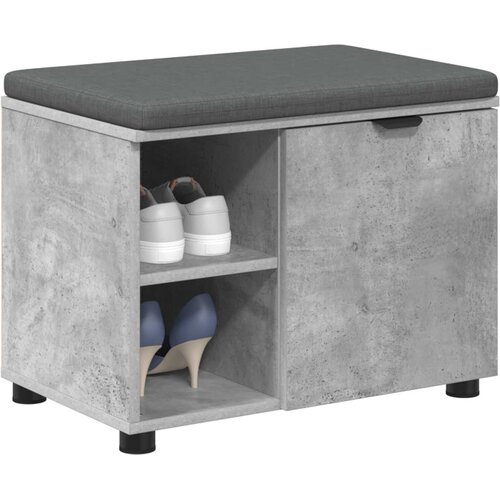  Klupa za hodnik s jastukom Betonsko Siva 60 x 38 x 46 cm Slike