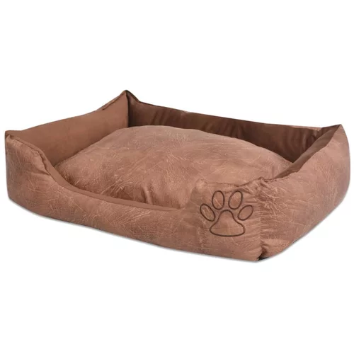 vidaXL Krevet za pse s jastukom PU umjetna koža veličina M Bež