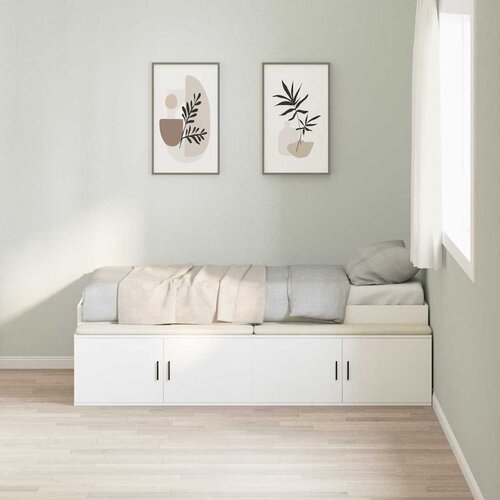  Krevetna konstrukcija Bijelo 90 x 200 cm Konstruirano drvo Slike