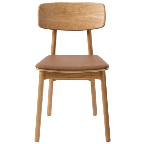 Unique Furniture Jedilni stol iz umetnega usnja v konjak rjavi in naravni barvi Livo &amp;ndash; Slike