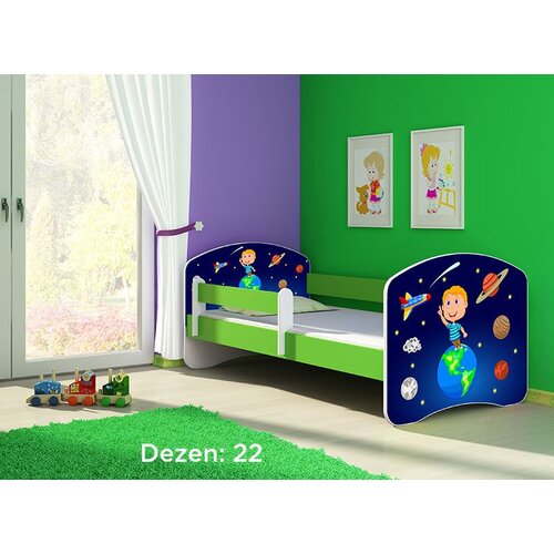 ACMA dečiji krevet II 140x70 + du&amp;scaron;ek 6 cm GREEN22 Slike