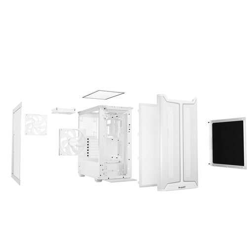 Be Quiet! BGW77 pure base 501 dx white, mb compatibility: atx / m-atx / mini-itx, three pre-installed be quiet! pure wings 3 140mm fans, ready for water cooling radiators up to 360mm Cene