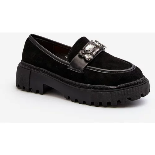 Kesi Women's loafers with decorative belt black nancille