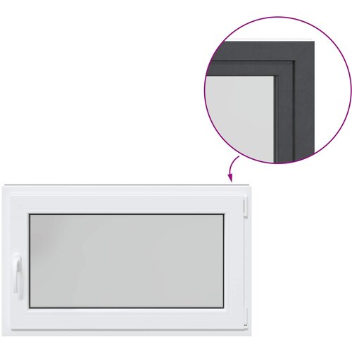  Prozor za podrum RISOR 100 x 50 cm PVC i staklo Antracit Slike