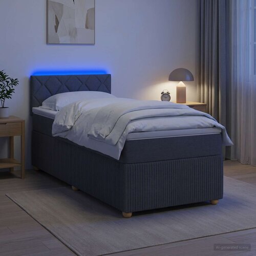  Boxspring krevet s madracem Tamnosiva 90 x 200 cm Tkanina Slike