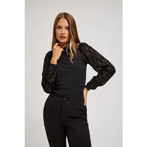 Marisse Black Blouse With Decorative Sleeves Cijene