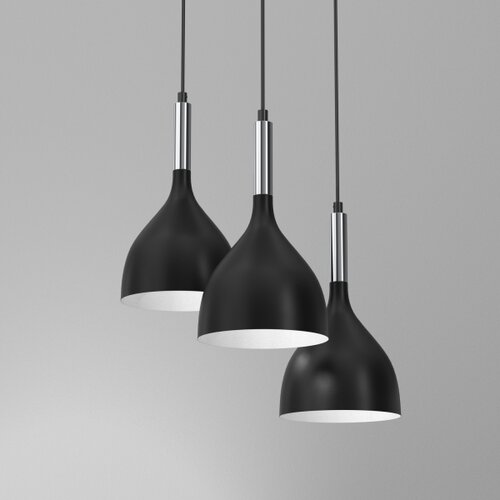 Luster na sajli NOAK 3xE27/15W/230V crna/hrom Slike