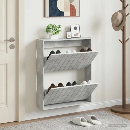  Ormar za cipele na zidu ZWOLLE 71 x 17 x 86 cm Betonska siva - Betonska siva Cijene