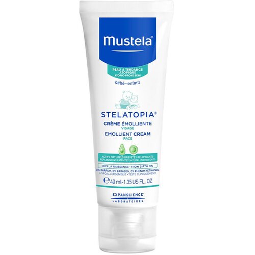 Mustela b&amp;eacute;b&amp;eacute; Stelatopia&amp;reg; Emollient Cream umirujuća krema za bebe s atopičnom kožom 40 ml za djecu Slike