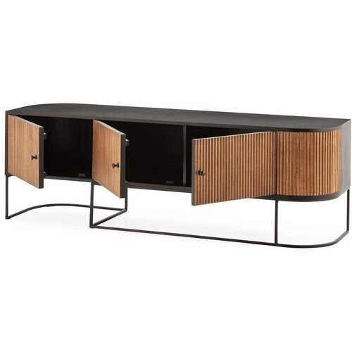 MOME TV komoda od masivnog manga u prirodnoj boji 160x55x40 cm Curve &amp;ndash; Slike