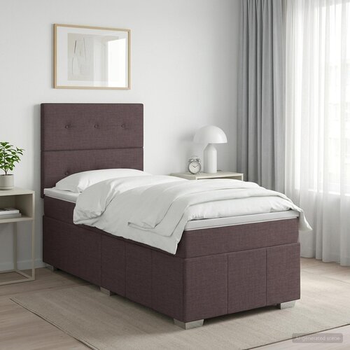  Boxspring krevet s madracem Tamno smeđa 90 x 200 cm Tkanina Cijene