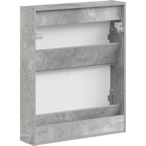  Ormar za cipele na zidu ALKMAAR 71 x 17 x 86 cm Betonska siva Slike