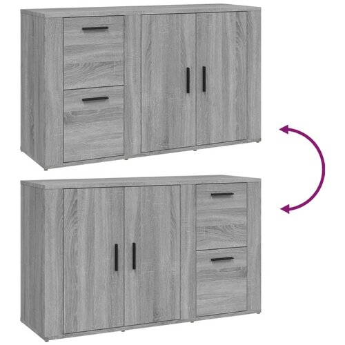  Komoda sivog hrasta sonome 100x33x59,5 cm od konstruiranog drva Slike