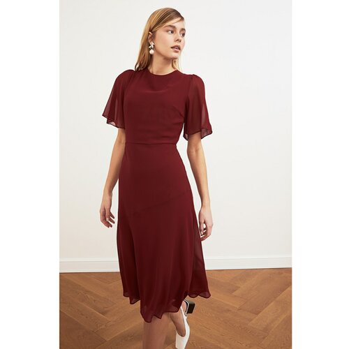 Trendyol Ženska haljina s cvjetnim uzorkom tamnocrvena Slike