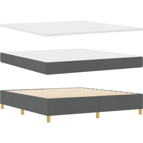Box Spring Krevet s Madracem - Tamno Sivi 180x200 cm Tkanina Slike