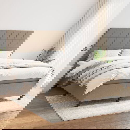 The Living Store Box spring postelja z vzmetnico taupe 140x200 cm blago - Box Spring Postelja, (21512332) Slike
