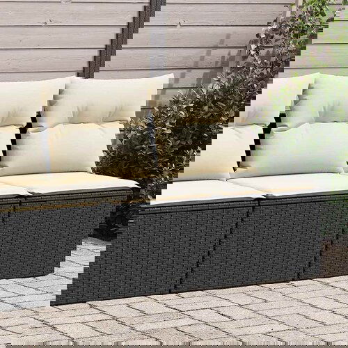 vidaXL 4-dijelni set vrtnih sofa od poliratana s jastucima crni bagrem Cijene