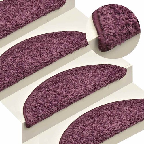  Prostirke za stepenice 30 kom 65x21x4 cm tamnoljubičaste poluokrugle velike Slike