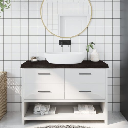 vidaXL Kupaonska radna ploča tamnosmeđa 120x40x(2-6) cm tretirano drvo Cijene