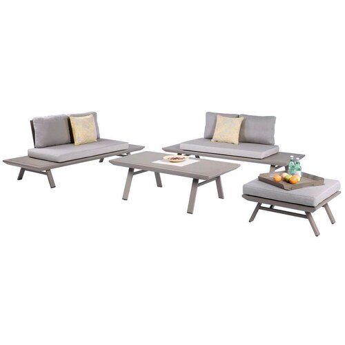 Garden Pleasure Garnitura vrtnog namje&amp;scaron;taja u sivoj boji s aluminijskom konstrukcijom Celia Slike