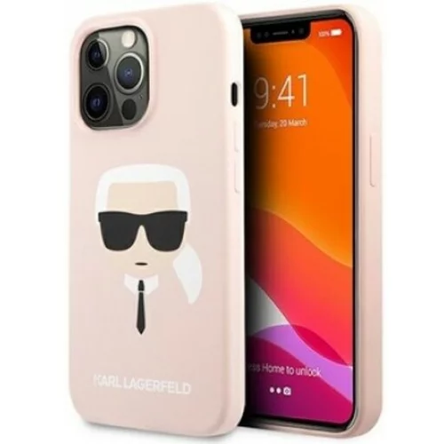 Karl Lagerfeld Klhcp13lslkhp za iphone 13 pro roza silikonska zaščita - karls head
