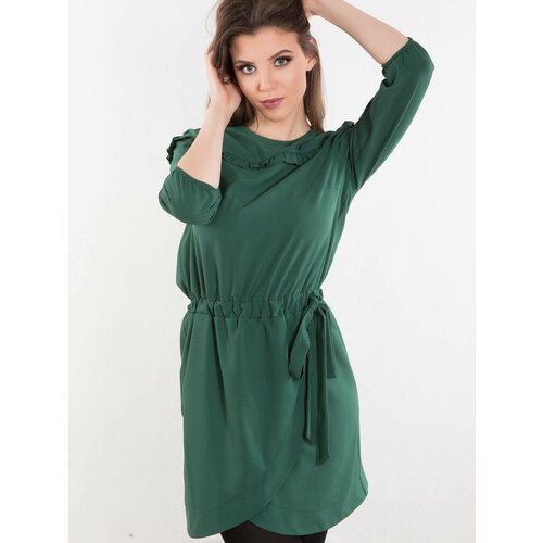 INPRESS Dress with envelope bottom, tied green Cene