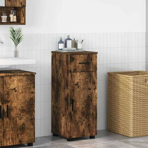 vidaXL Kupaonski ormar s ladicama Dimljeni hrast 30 x 35 x 80 cm Cijene