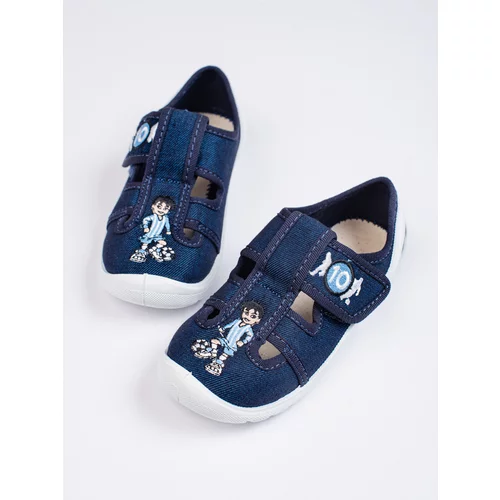 SHELOVET Navy slippers for kindergarten for a boy 3F