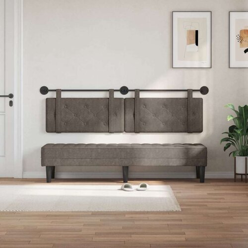  Držeće uzglavlje Zidne Sivi 190 x 55 x 5 cm Antikni PU - Sivi 180 cm bez LED Slike