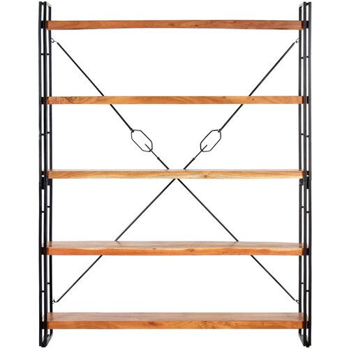 Maison Chic Knjižna omara - Knjižni regal 5-nadstropna 140x30x180 cm trden akacijev les, (21725023) Slike