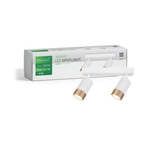 Greentech LED spot svetiljka gu10 x2 belo-zlatna ( biancolux-2 ) Slike