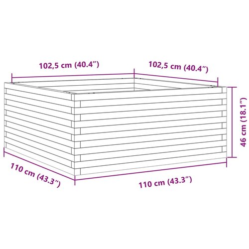  Vrtna sadilica vo&amp;scaron;tano smeđe boje 110x110x46 cm od borovine Slike