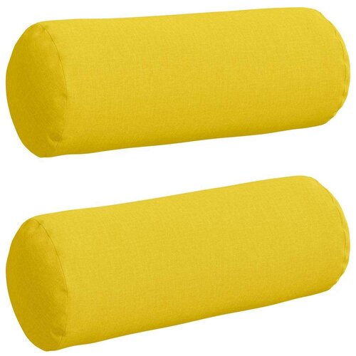 VidaXL valjkasti jastučići 2 pcs svijetlo žuta &amp;Oslash; 25 x 70 cm tkanina Slike