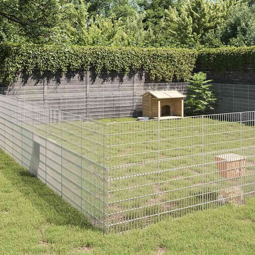  Ograda za životinje s 48 ploča 54 x 100cm od pocinčanog željeza Slike