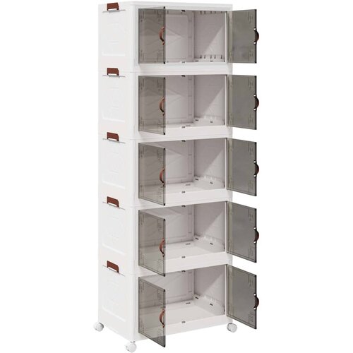  Složiva kutija za pohranu s kotačima 5nivoa 75 L 64x40x179 cm Slike