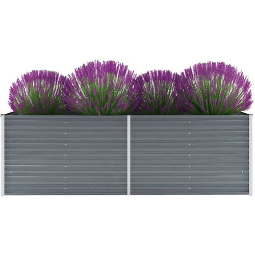 vidaXL Visoka greda iz pocinkanega jekla 240x80x77 cm sive barve Cene