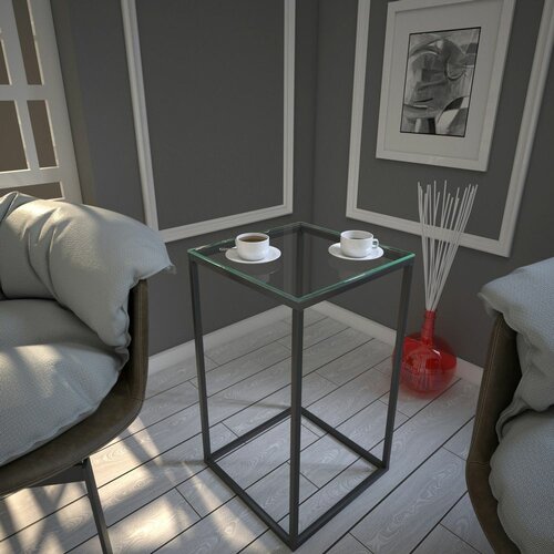 Woody Fashion Pure - Glass Anthracite Side Table Slike