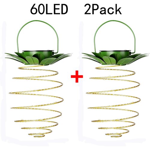 Venisymlis Komplet 2 Zunanjih Solarnih Luči Pineapple, Nepremočljive Viseče Solarne Luči (60 Led), (22068229) Slike