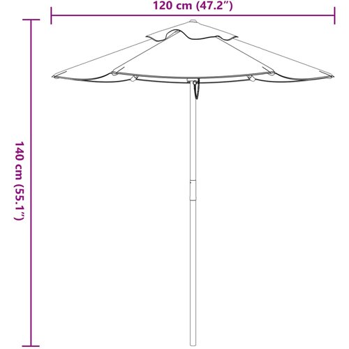  Vrtni suncobran za djecu s drvenim stupom &amp;Oslash; 120 x 140 cm Slike