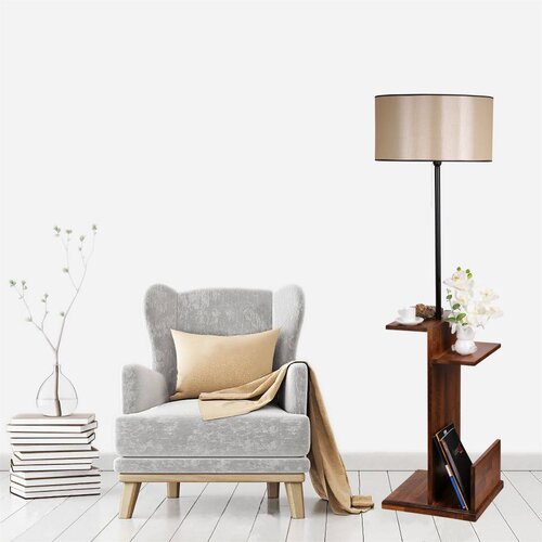 Opviq Vezir Siyah Lambader Silindir 15-3 Abajurlu Black Floor Lamp Slike