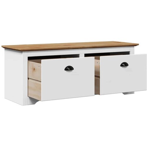 vidaXL Klupa za hodnik "BODO" bijela i smeđa 114x40x45 cm Cijene