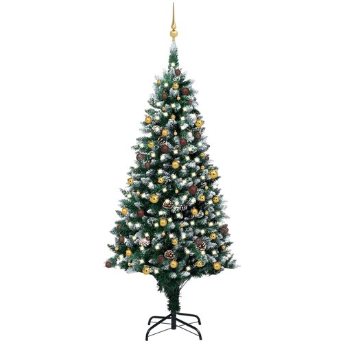In umjetno božićno drvce led s kuglicama i &amp;scaron;i&amp;scaron;kama 240 cm Slike